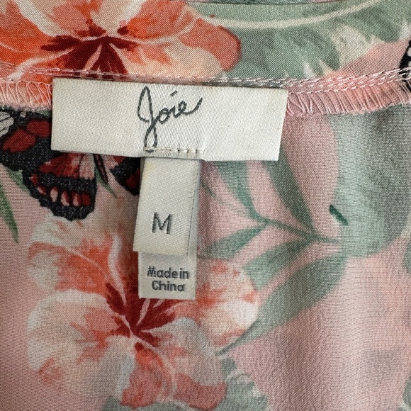 Joie Floral Silk butterfly pink Tank Top size medium - Picture 4 of 5